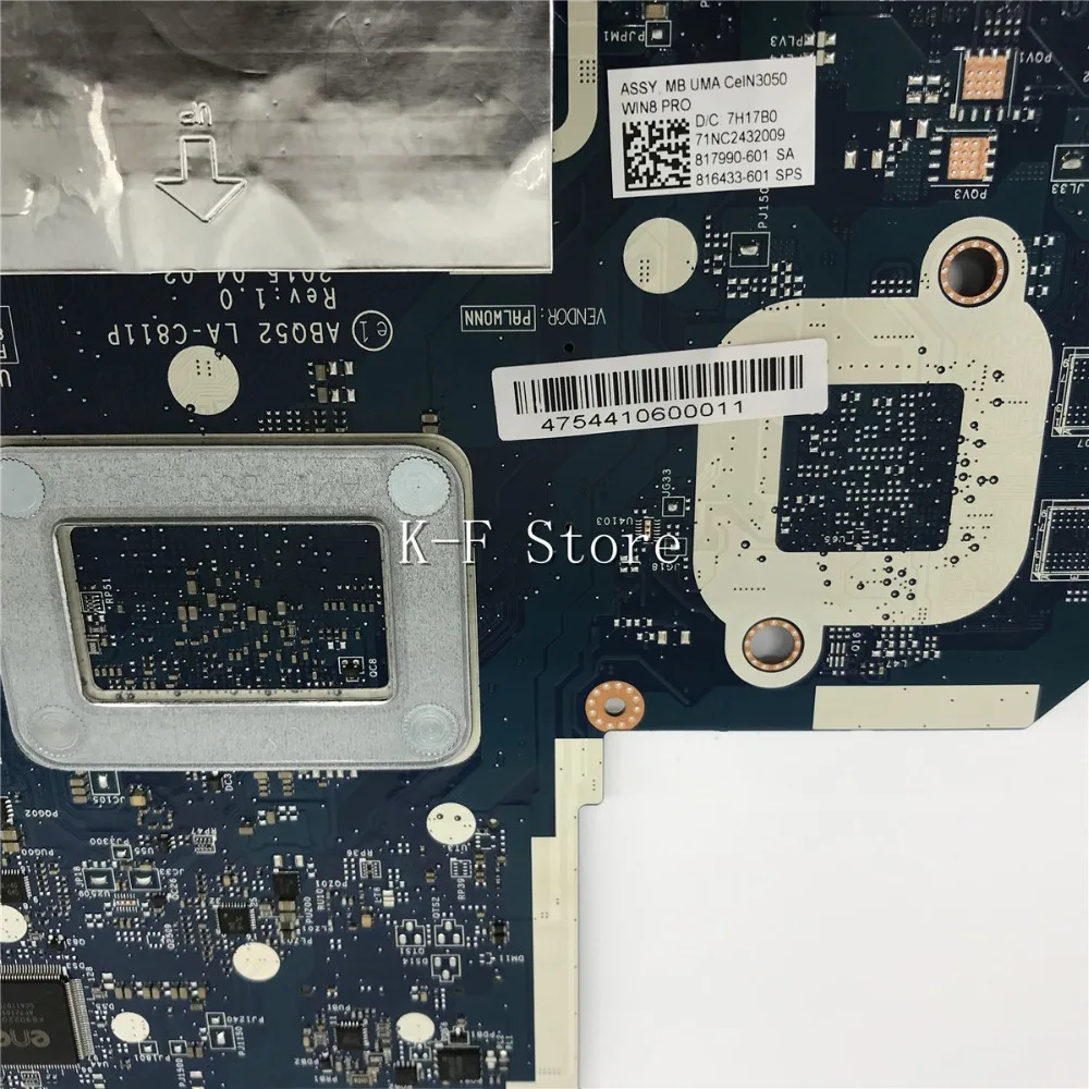 KaiFull для 15 AC 815248 501 001 материнская плата ноутбука с SR29H N3050 CPU ABQ52 LA C811P 1 6 GHZ DDR3 100%