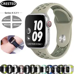 Хохлатый ремешок для Apple Watch band 4 3 iwatch Группа 42 мм/38 мм 44 мм/40 мм correa pulseira спортивный силиконовый браслет часы аксессуары