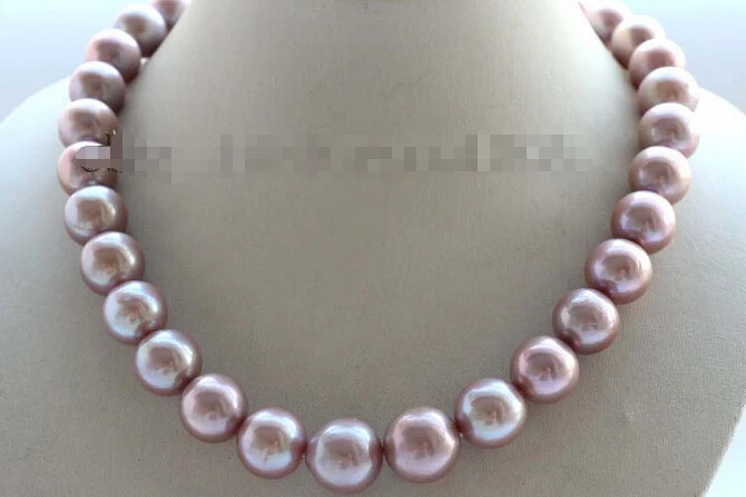 

Free shipping >>>>>> Genine Natural 12-14mm Round Lavender Reborn keshi Edison Pearl Necklace #f2557!