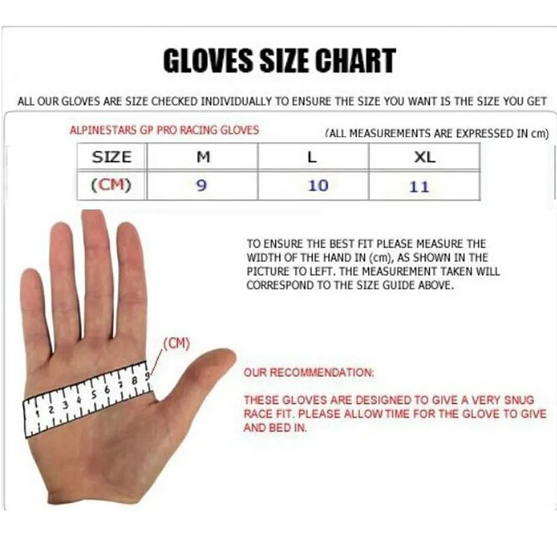 Troy Lee Gloves Size Chart