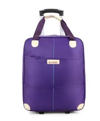 New travel trolley bag with wheels women men Unisex luggage bag on wheel suitcase Travel Duffle Oxford Travel on wheels