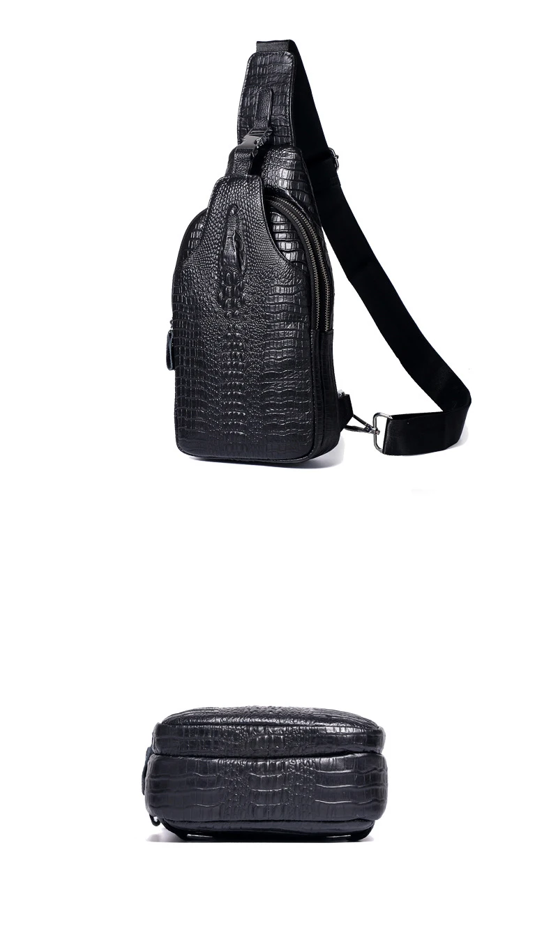 Новая мода Для мужчин Груди Сумка из натуральной кожи Курьерские сумки Для мужчин дорожные сумки кожа крокодила шаблон мужские сумки через плечо