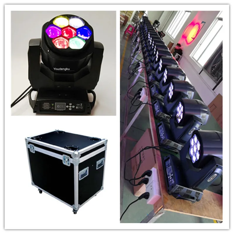 2 Pezzi Con Flightcase 7X15 W Rgbw 4In1 Zoom Ape Occhio Wash Led Moving Head B Occhio 15 W Led Mini Testa Mobile