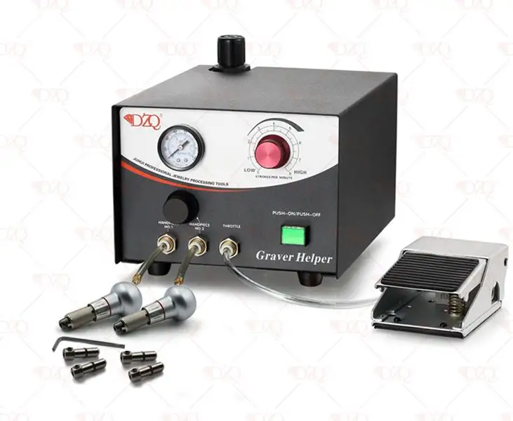 jewelry tools Pneumatic Impact Engraving Machine With 2 Handpiece Gravers Jewelry Engraverin