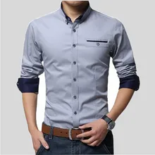 Для мужчин рубашки Бизнес с длинным рукавом отложной воротник хлопок мужской рубашка Slim Fit популярные конструкции RS-320