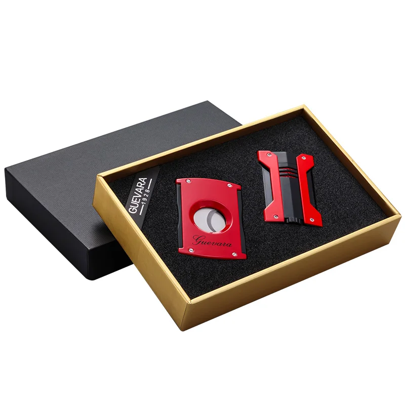 

Metal Cigar Set 1 Torch Jet Flame Lighter Cigar Cigarette Accessories W/Stainless Steel Blade Cutter Smoking Gift Set CQ-0021