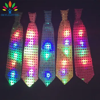 

15pcs/lot Newest design fashion Led flashing necktie light up tie novelty men suit ties performance decoration party supplies