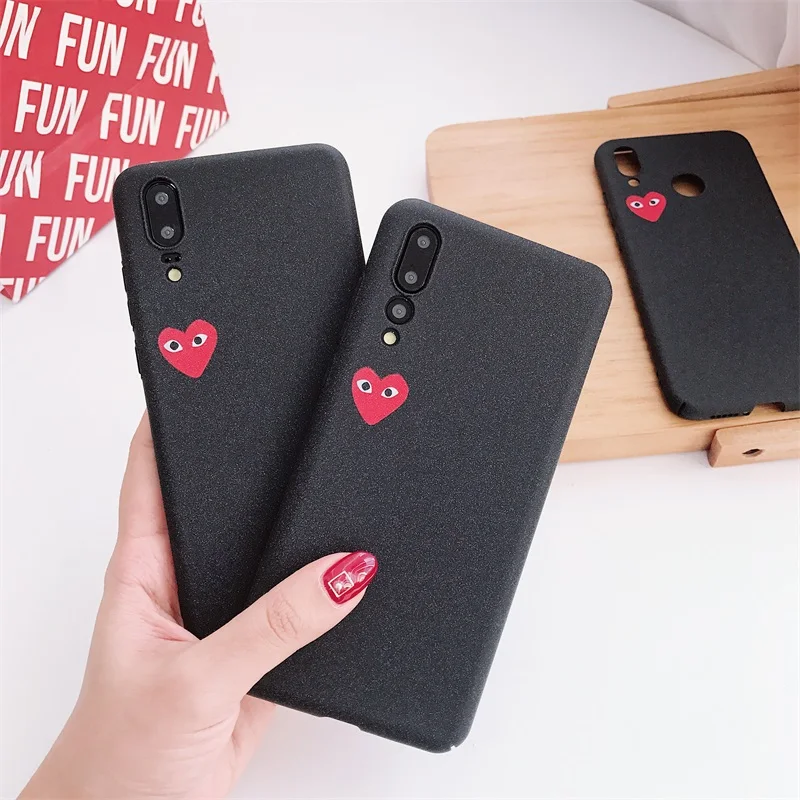 

Cdg Play Comme Des Garcons Design Phone Case for Huawei p20 p10 p8 p9 lite mate 9 10 honor v8 v9 10 Soft Matte Silicone Cover