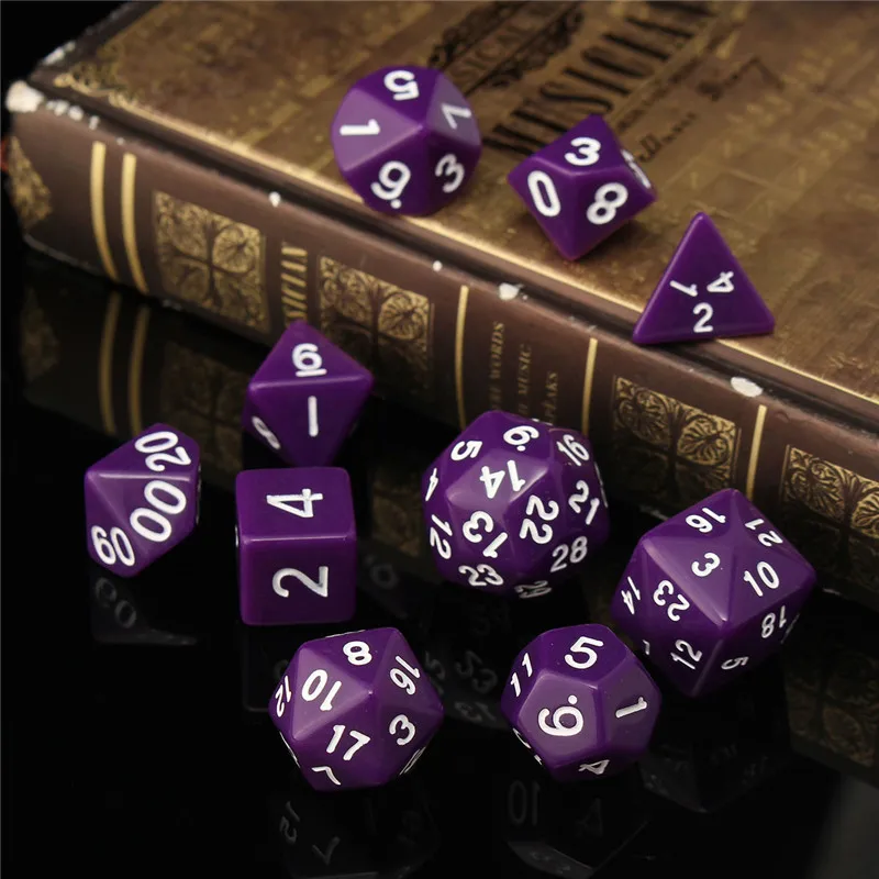 Многогранный стол 10 шт./компл. настольные RPG игры кубики 4/6/8/10/12/24/30 двусторонние