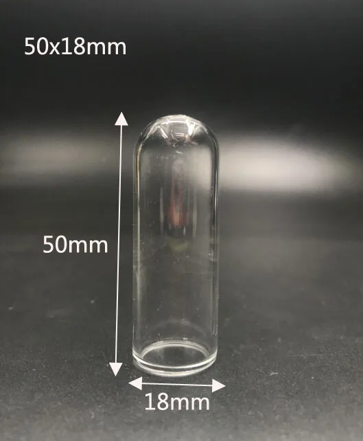 50x18mm Clear mini empty glass Wish Bottle Tube bell jars diy glass vial cover dome globe bubble pendant accessories decor 10pcs