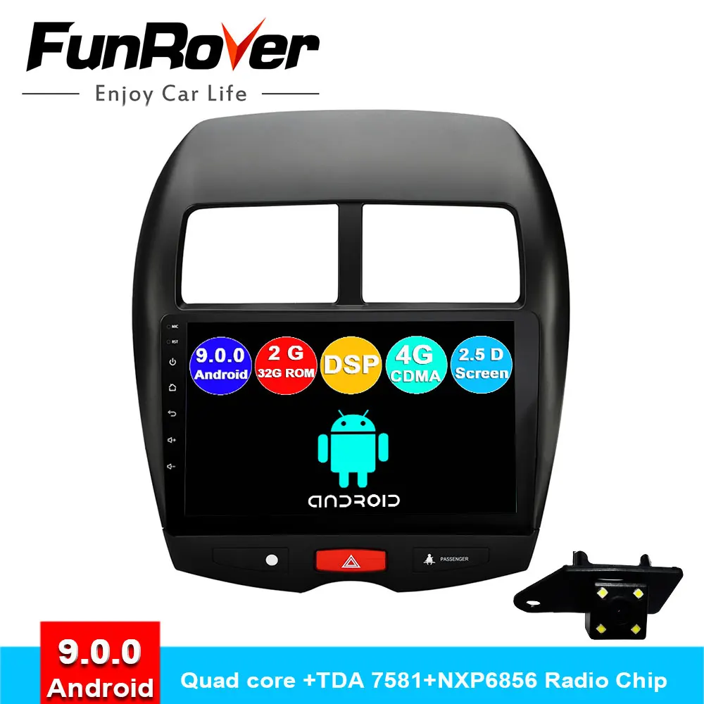 

FUNROVER Android 9.0 2.5D+IPS car dvd gps multimedia player For Mitsubishi ASX 10-18 car dvd navigation radio video audio player