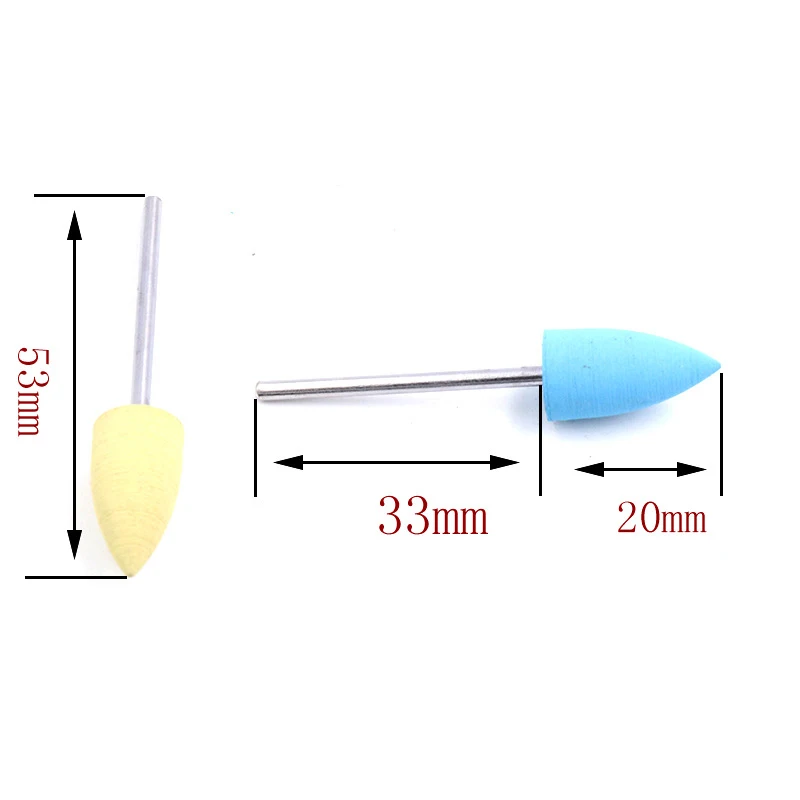Urann 10 шт./лот 10 мм 8 мм 6 мм 4 мм резиновая кремния полировщик шлифовальной головки 2,35 мм хвостовик ногтей Биты