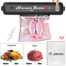 Electric Vacuum Food Sealer Packaging Machine Home Kitchen Automatic Food Sealing Machine Include 15pcs Food Vacuum Saver Bags alloet electric vacuum sealer automatic vacuum food sealer household kitchen appliances sealing machine with vacuum bags