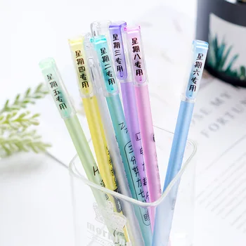 

48pcs/lot Factory direct creative new week neutral pen cute cartoon stationery week series water gel pen office school sign pen