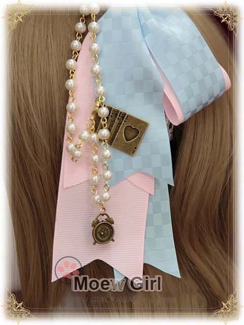[Сказочный мир]+ до свидания Алиса+ кролик+ жемчужная цепочка повязка на голову Лолита ободки для волос дизайн