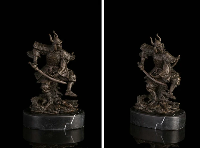 Art Deco Sculpture Japanese Samurai Bronze Statue Signed wholesale factory Arts outlets | Дом и сад