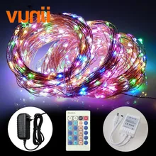 10 м 33ft 100 LED пульт дистанционного управления напольный медной проволоки строка огни для Рождественский фестиваль Свадебная вечеринка украшения