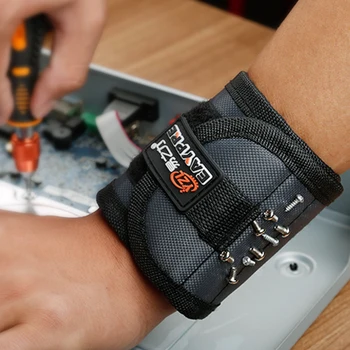 

Magnetic Wristband with Strong Magnets for Holding Screws, Nails, Drill Bits Great for Your Tool Bag, Perfect for Auto Repair