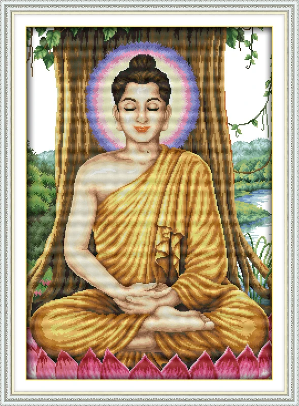 

New Sakyamuni(7) people DMC home decor Cross Stitch kits cotton 14ct white 11ct print embroidery DIY handmade needlework wall
