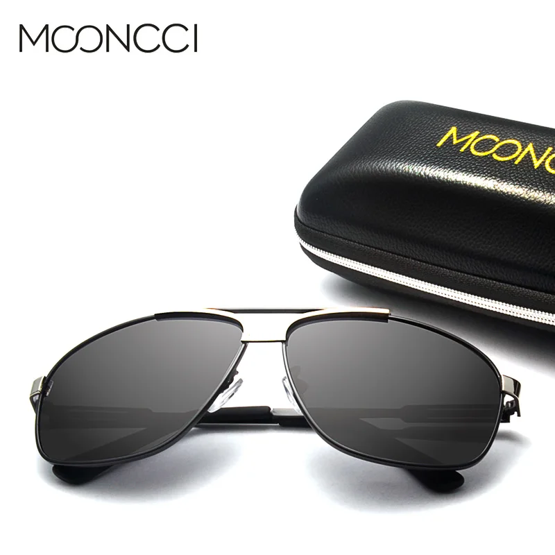 MOONCCI, брендовые дизайнерские негабаритные солнцезащитные очки, мужские поляризационные солнцезащитные очки пилота, мужские ретро очки с зеркальным покрытием, авиационные очки