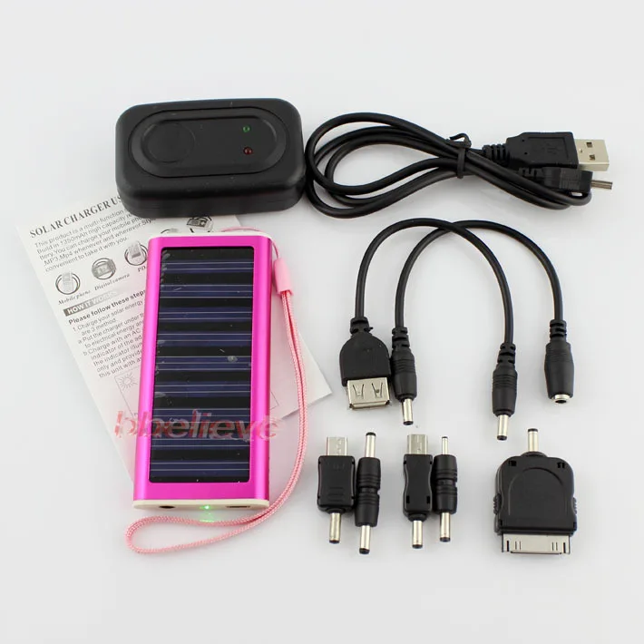 Sweet Pink Solar Cell Chargers Battery Panel camera PDA USB Charger