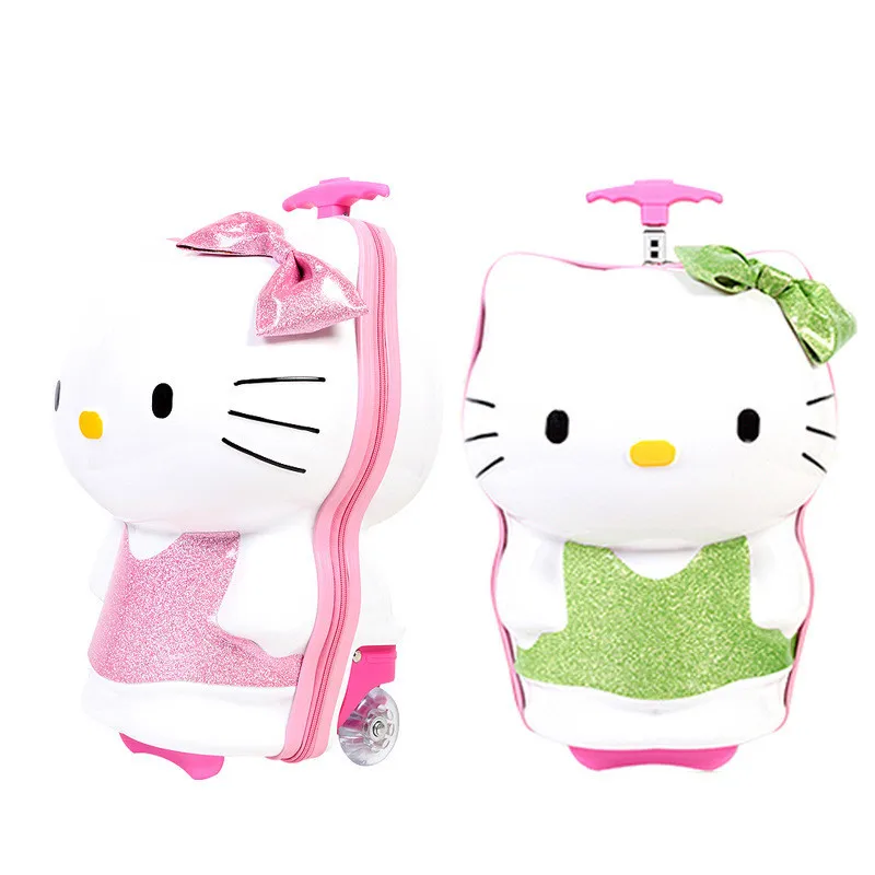 

Girls 3D Hello Kitty Carry On Luggage/Kids Candy Color Hardside Suitcase On Wheels/Children Candy Color Trolley Case School Bags