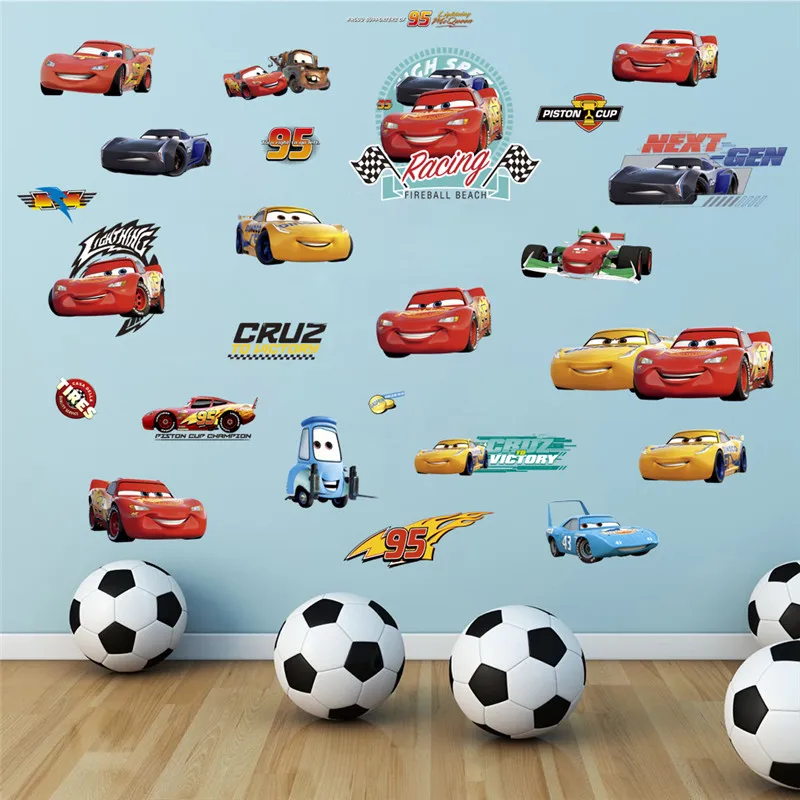 

Cartoon 3d Car Wall Stickers For Kids Rooms Bedroom wall decal diy pvc art mural poster