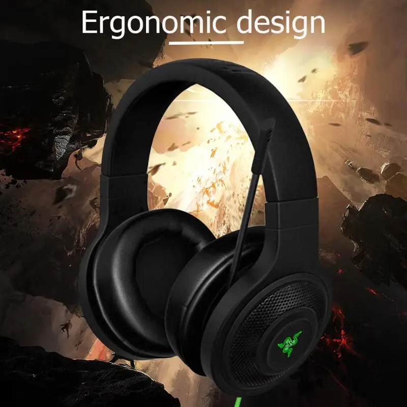 Razer kraken основные стандартные наушники с шумоизоляцией Накладные наушники Проводная игровая гарнитура аналоговые 3,5 мм USB наушники с микро