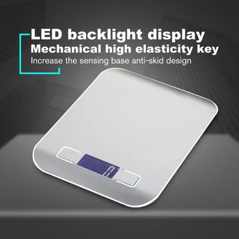 

HT-2012 Portable Kitchen Digital Scale Stainless Steel Electronic LCD display Food Scales Jewelry Scale 5000g/1g