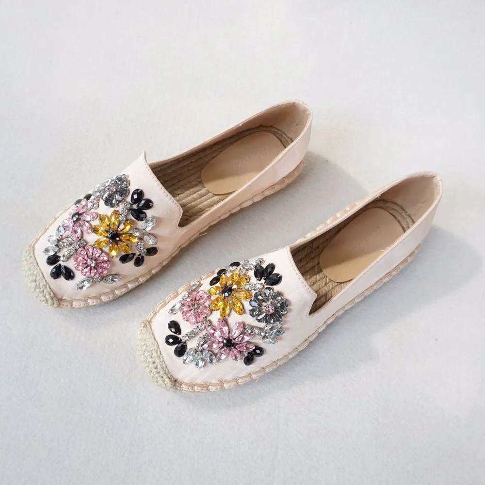 

Slipony Women Size 9 Flat Shoes 2017 Ladies Espadrilles Brand Designer Bling Rhinestone Ballet Flats Loafers Horsebit Oxford