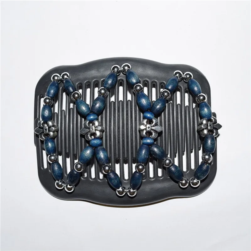 

silver wrinkles or black wooden style Magic Hair Combs double hair combs Free shipping 50 pcs/lot