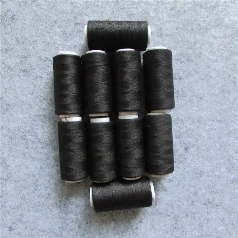 

wholesale 10pcs/lot black 100% polyester thread 218 yards each Spool 1#