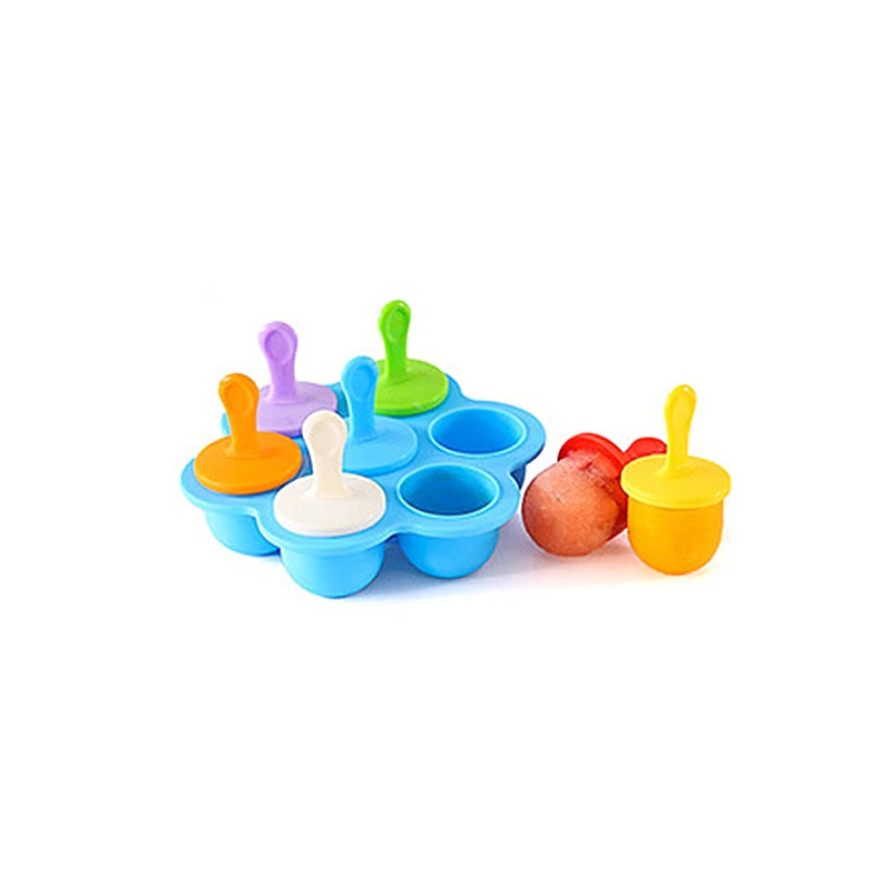 Blue base Силиконовые мини-формы для льда, формы для мороженого, Фруктового мороженого, формы для мороженого, для детей, сделай сам, инструмент для приготовления пищи, аксессуары для фруктовых коктейлей - Цвет: Blue base