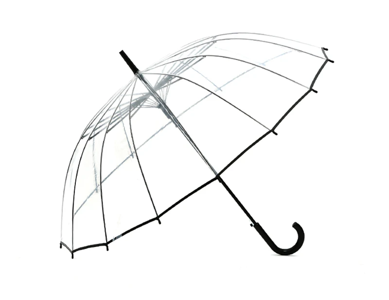 Прозрачный изгиб с длинной ручкой зонтик для дождя женский Автоматический винтажный Зонт маленький Guarda Chuva прозрачный японский зонтик 50ys093