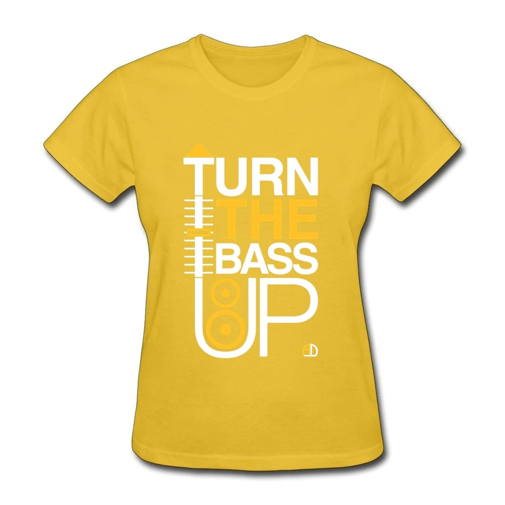 Женская футболка с надписью TURN THE BASS UP|tshirt women|womens tee shirtstee shirt |