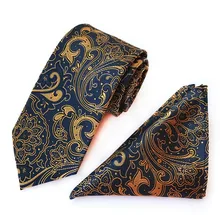 8cm tie set big flower men’s necktie for men paisley handkerchief neck tie set business neckwear ascot shirt accessories