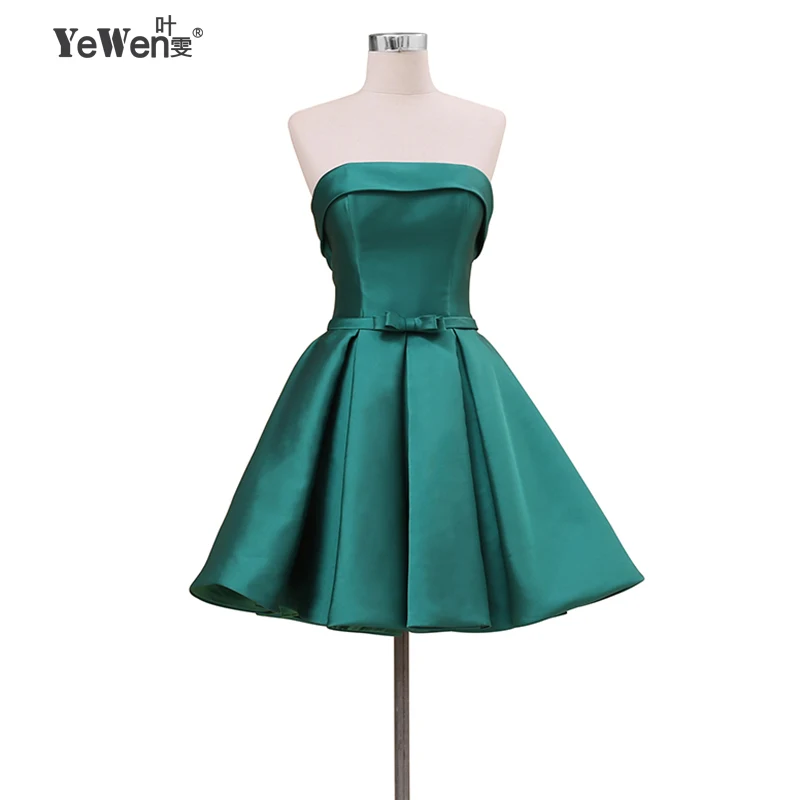 2019 Green Bow Pink Purple Blue Girls Short Cocktail Dresses Mini Sexy Party Gown robe de cocktail feestjurken coctail dress | Свадьбы и