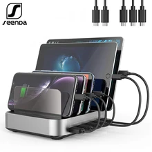 SeenDa 5 портов док-станция для зарядки с USB с держателем 50 Вт 10A настольное USB зарядное устройство для мобильного телефона планшета зарядная док-станция Органайзер