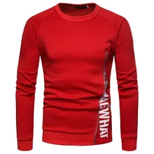 Sweatshirt Men's solid color side zipper letter pullover long sleeve thick spring and autumn Round neck T-shirt large size S-3XL fashion spring and autumn color letter printing men s long sleeve t shirt