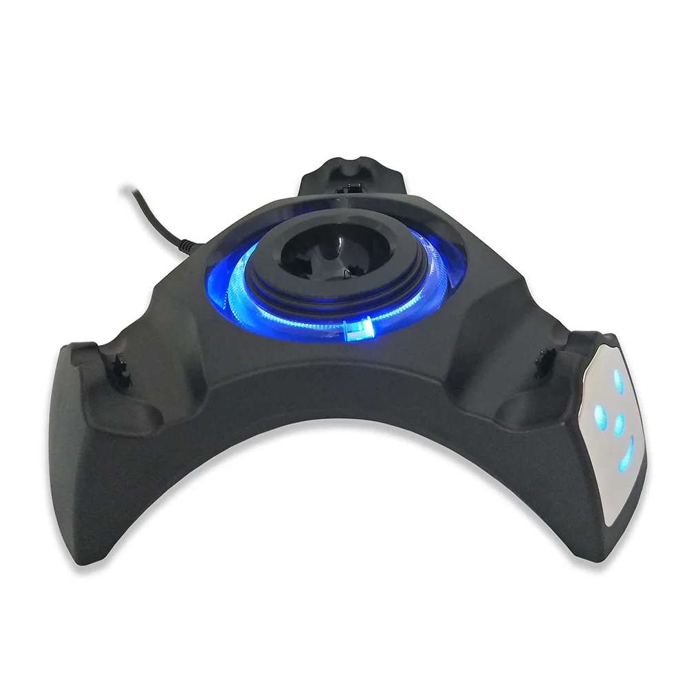 For Playstation 4 PS4 Slim Pro PS VR PS Move Motion Controller Triangle Blue LED Charger USB Charging Dock Station Storage Stand