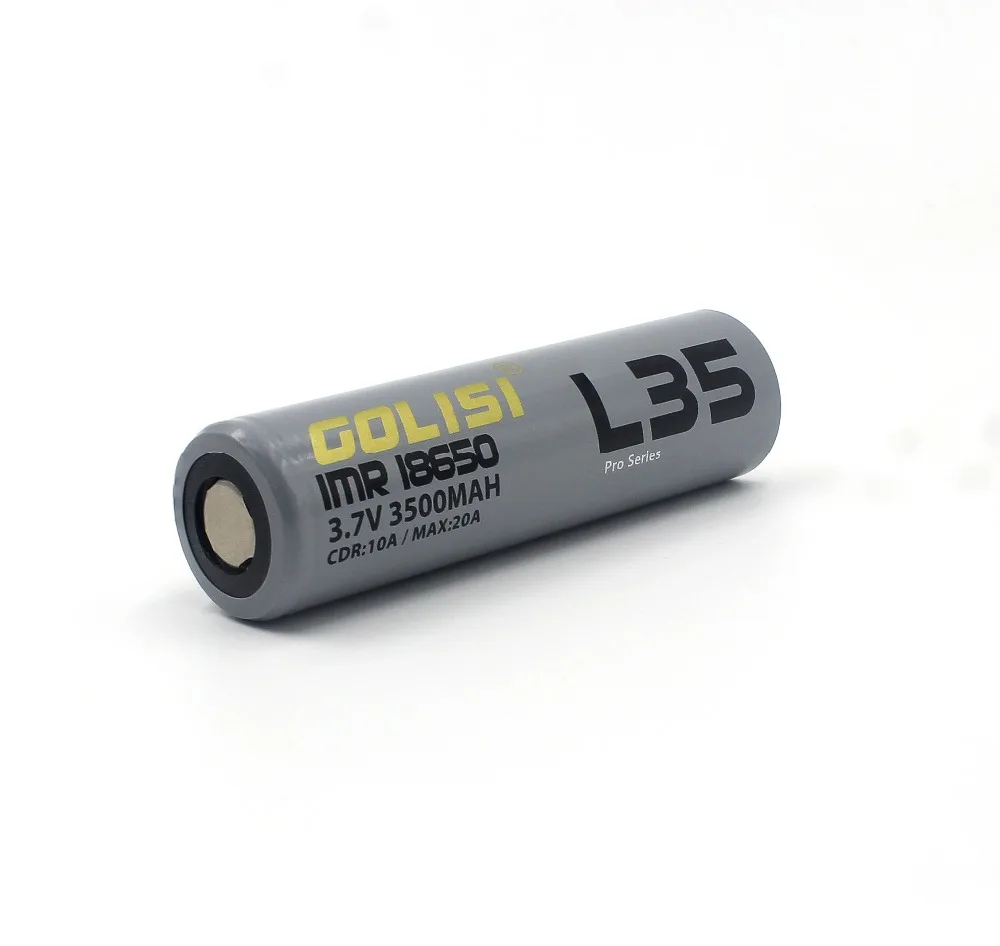 4 шт GOLISI L35 IMR 18650 3500 mah 3,7 V CDR 10A MAX 20A высокого стока E-CIG перезаряжаемый аккумулятор для VAPE фонарик налобный фонарь Игрушка