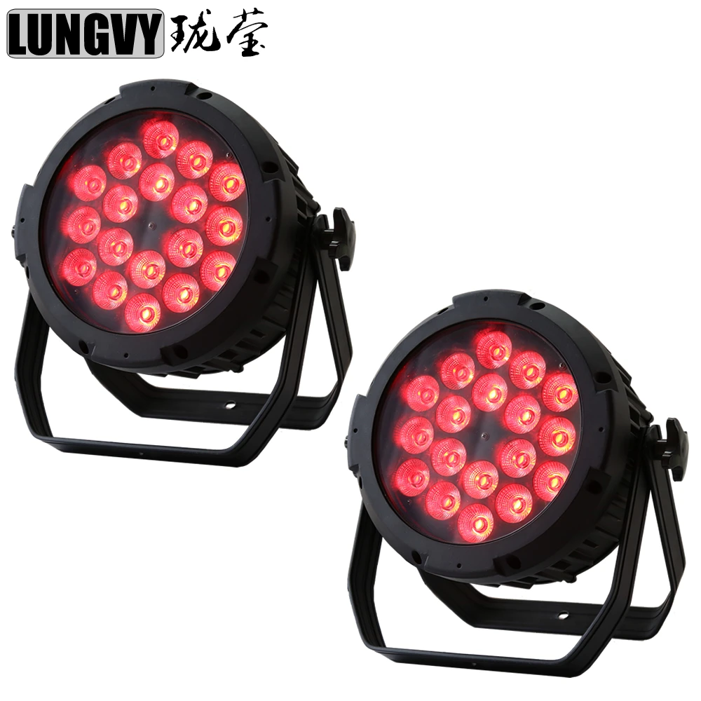 

Free Shipping 2pcs/lot Waterproof Stage Light 18x18w RGBWA UV 6IN1 IP65 LED Par Cans For Dj Disco Effect Lights Outdoor