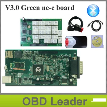 

2pcs+DHL SHIP! New Vci double green pcb v3.0 nec relays VD TCS CDP Pro Diagnostic tool for Trucks Cars OBD2 OBD with Bluetooth