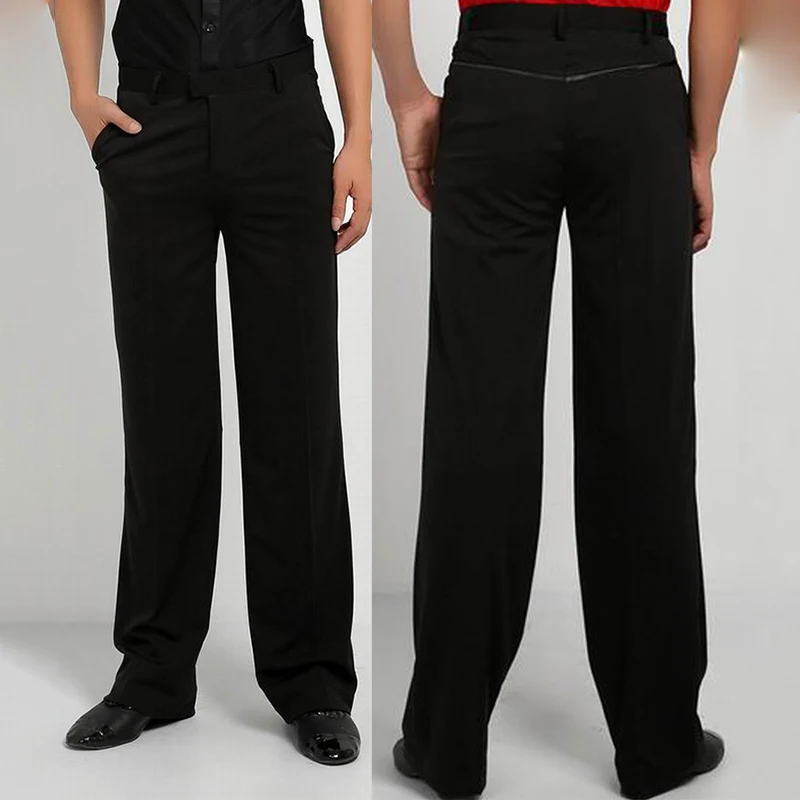 2018 Ballroom Latin Dance Pants Men Black Trousers Samba Tango Salsa