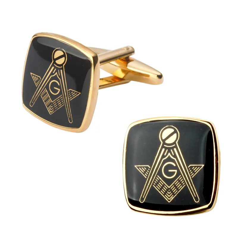 

KC-5 Free Shipping Classic Gold Round Cufflinks Masonic Freemasonry Peace Mens Costume Accessories For Men Christmas Gift