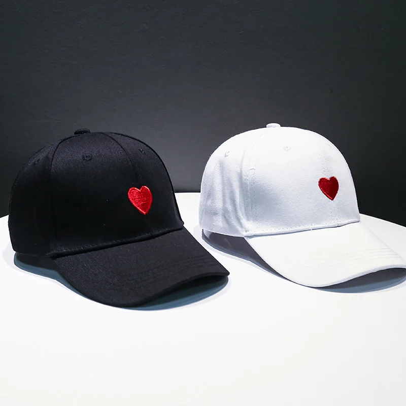 

2019 Baseball Cap Daddy Hat Men's Hip Hop Hat Summer Casual Cotton Embroidery Red Heart Snapback Cap Hat Bone Grora