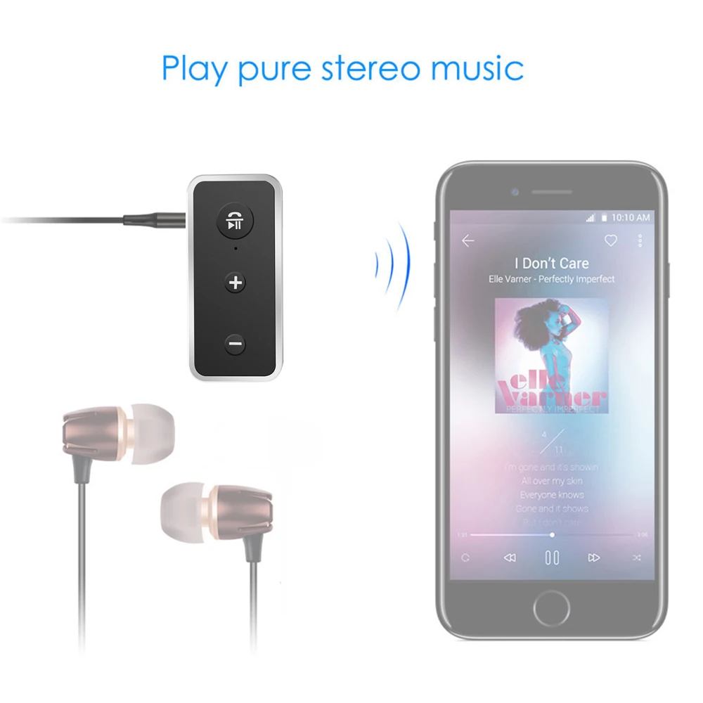 Kebidu 3 5 мм AUX аудио беспроводной адаптер громкой связи стерео Музыка MP3 Bluetooth 0