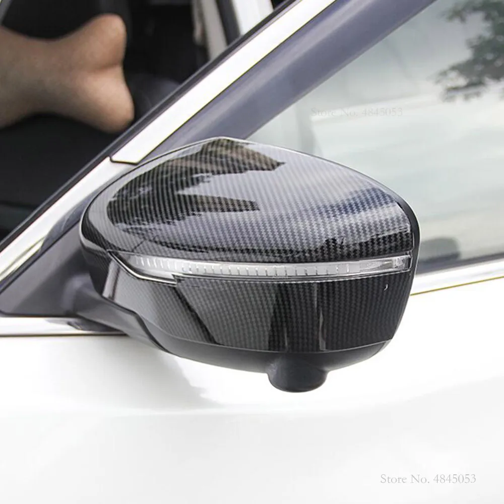 

AITWATT For Nissan QASHQAI J11 2016 2017 2018 2019 Carbon Fiber Rearview Mirror Cover Trim ABS Chrome Car Accessories Styling