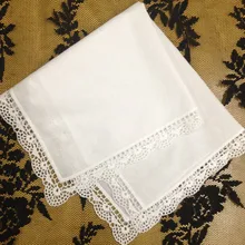 Набор из 36 модные дамские платки 12-дюймовый хлопковая куртка с кружевным кантом Свадебные платок носовой платок для невесты подарки