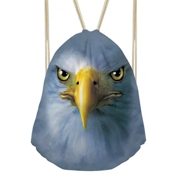 

ThiKin NEW Style Drawstring Backpack Women Printing Owl Bear Backpack Summer Beach Girls Children School Bag Tote Sack Stringbag